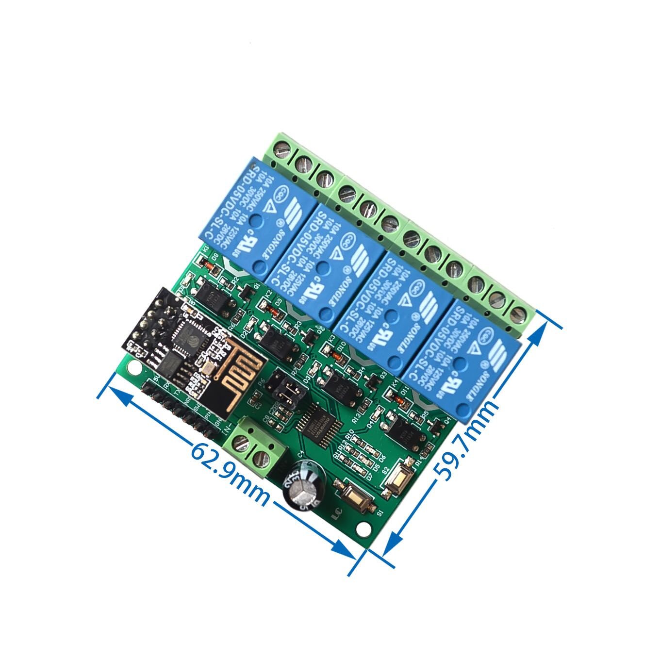 Module Relais WiFi 4 CH ESP8266 ESP-01 pour Contrôle Intelligent