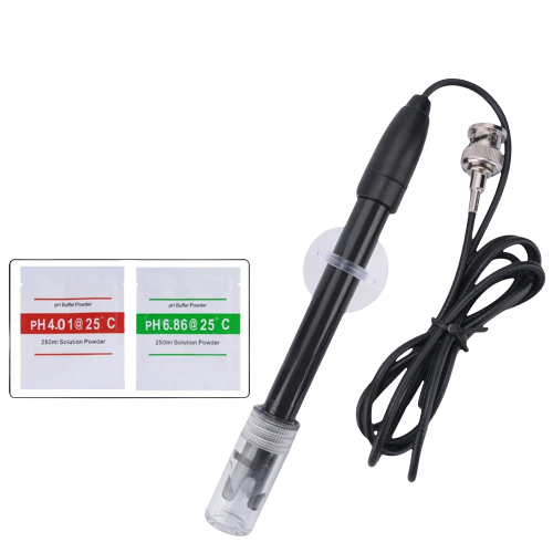 Sonde de remplacement pour contrôleur de pH avec connecteur BNC et poudre tampon de 100 cm pour aquariums, laboratoires et hydroponie