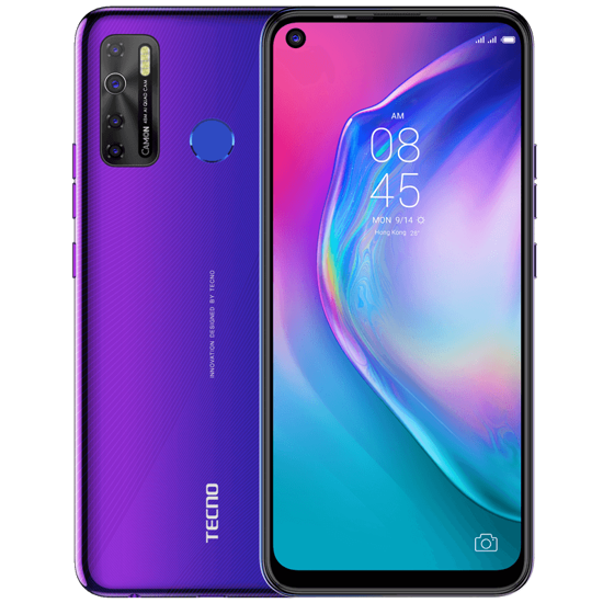 TECNO Camon 15 – smartphone – 64GB/4GB – 48MP/16MP – 6.6 pouces – reconnaissance faciale – 03 mois garantie