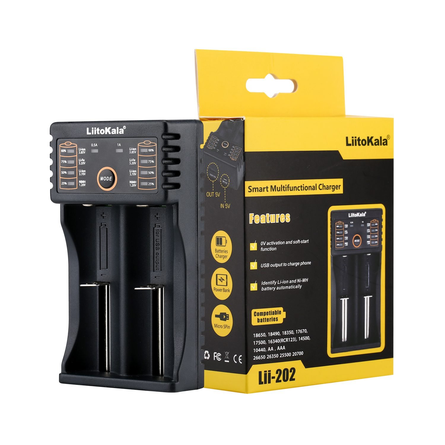 Chargeur double batteries 18650 Lii-200