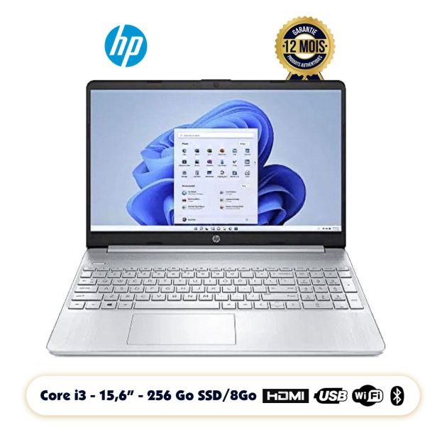 HP 250 G8 Ecran HD 15.6″- Intel Core i3-11 Gen – 8GB 256GB SSD Qwerty Windows 11 ( Livré entre 3-5 jours )