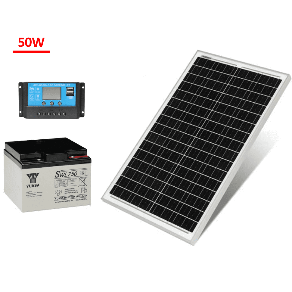 Kit Panneau solaire 50W+Controleur de charge +Batterie rechargeable