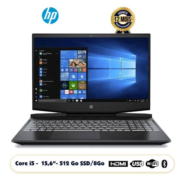 Laptop HP Pavilion Gaming 15.6″ FHD Intel Core i5 jusqu’à ‎4.4 GHz 8GB RAM, 512GB SSD, NVIDIA GeForce GTX 1650 4GB Windows 10 ( Livré sous 5 jours )