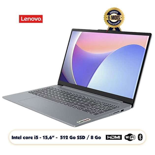 Lenovo IdeaPad Slim 3 Ecran 15.6 » FHD Intel Core i5-12450H 512GB SSD / 8GB RAM Intel UHD Graphics Azerty