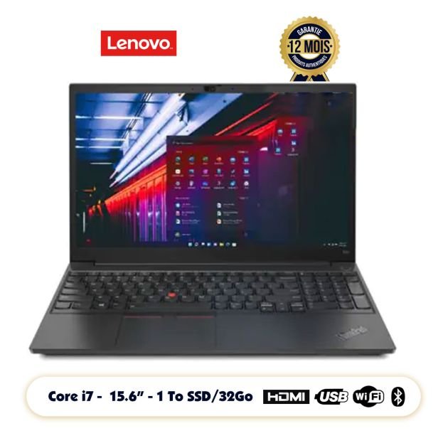 Lenovo ThinkPad E15 Gen 2 15.6 1920×1080 FHD Intel Core i7-1165G7, 32GB RAM, 1TB NVMe SSD (Livré entre 3-5 jours)