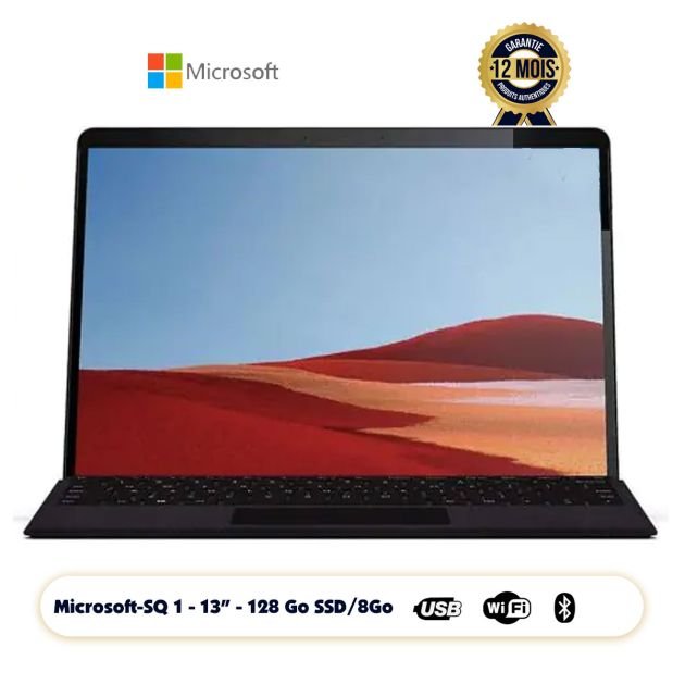 Microsoft Surface Pro X – 13 » écran tactile – 128GB/, 8GB RAM – WiFi + 4G LTE Windows 10 – 12 mois ( Livré sous 3 – 5 jours )