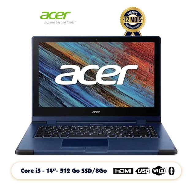 Ordinateur portable tout-terrain Acer Enduro Urban N3 | Écran IPS Full HD Gorilla Glass 14  » | Intel Core i5-1135G7 | 8 Go Ram | 512 Go SSD | Wi-Fi 6 | Clavier Qwerty…