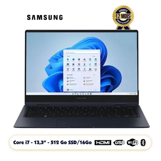 Ordinateur Samsung écran tactile – Intel Core i7 – 11ème Gén – 512GB SSD / 16GB Ram – Qwerty – 12 Mois (Livré entre 3-5 jours)